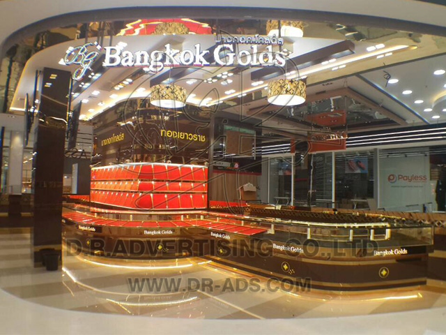 ทำป้ายตัวอักษร LED ร้านทอง และงานสติ๊กเกอร์-อะคริลิค